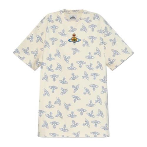 Oversized logo T-shirt Vivienne Westwood , Beige , Dames