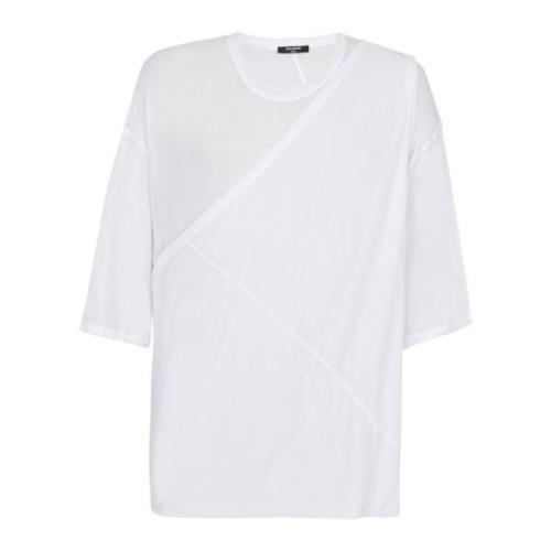 lang dubbele dikte katoenen T-shirt Balmain , White , Heren