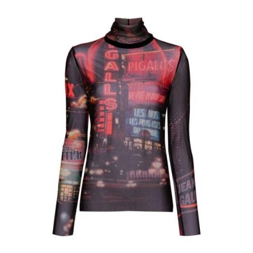 Mesh Semi-Sheer Pigalle Print Top Jean Paul Gaultier , Multicolor , Da...