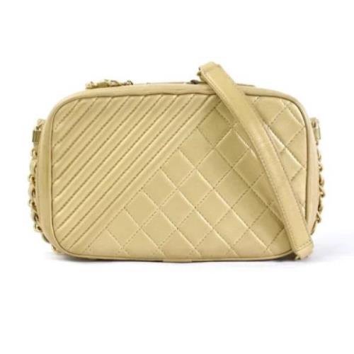 Pre-owned Leather shoulder-bags Chanel Vintage , Yellow , Dames