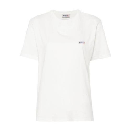 Witte Katoenen T-shirt met Logopatch Autry , White , Dames