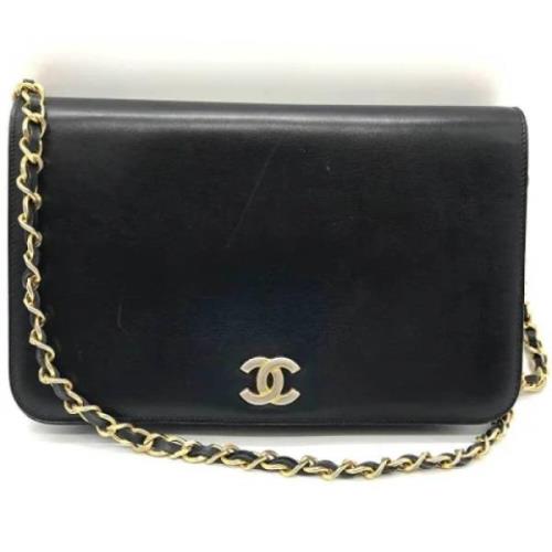 Pre-owned Leather shoulder-bags Chanel Vintage , Black , Dames