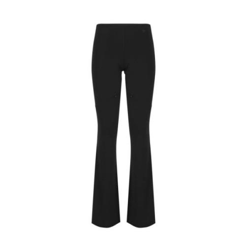 Zwarte Flared Broek met Geborduurd Logo Courrèges , Black , Dames