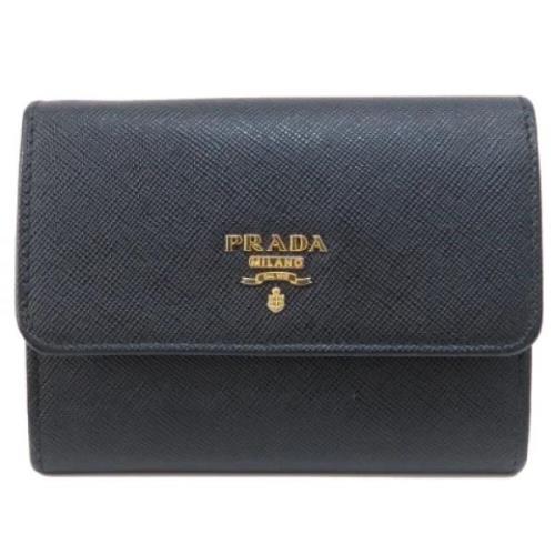 Pre-owned Leather wallets Prada Vintage , Black , Dames