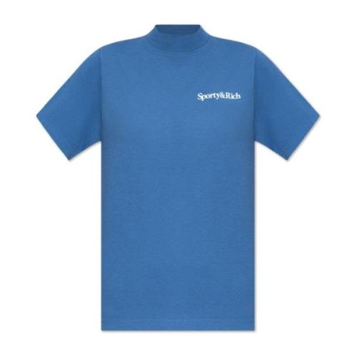 Katoenen T-shirt Sporty & Rich , Blue , Dames
