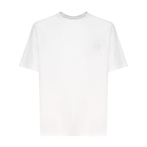 Witte Katoenen T-shirt met Zijlogo Ferrari , White , Heren