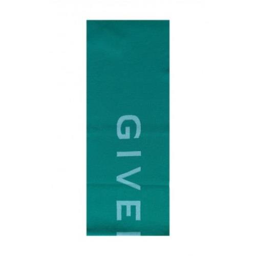 Sjaal met dubbelzijdig contrastlogo Givenchy , Green , Heren