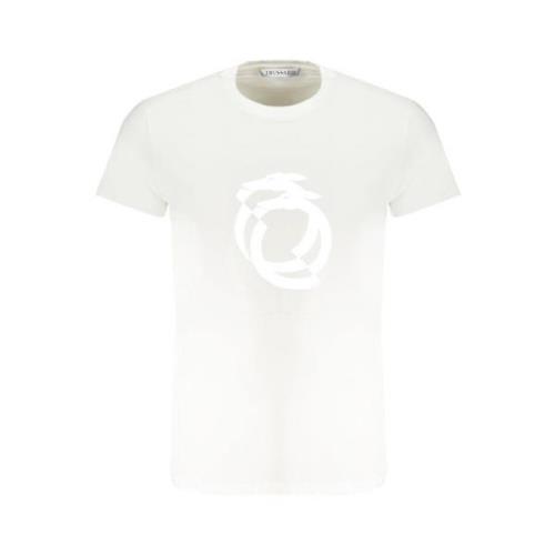 Heren Bedrukt Logo T-Shirt Trussardi , White , Heren