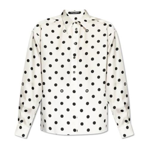 Shirt met polka dot patroon Dolce & Gabbana , White , Dames