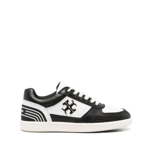 Witte Sneakers met Kleurblok Ontwerp Tory Burch , Black , Dames