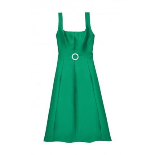 Midi satijnen duchesse jurk vierkante halslijn Tara Jarmon , Green , D...