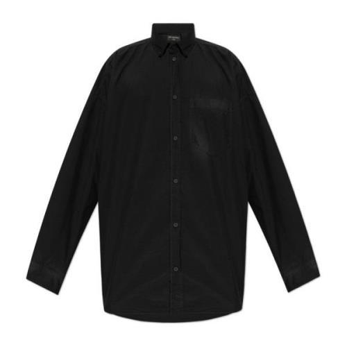 Overhemd met zak Balenciaga , Black , Heren