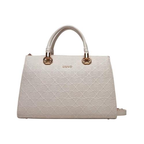 Elegante Beige Handtas met Gouden Details Liu Jo , Beige , Dames