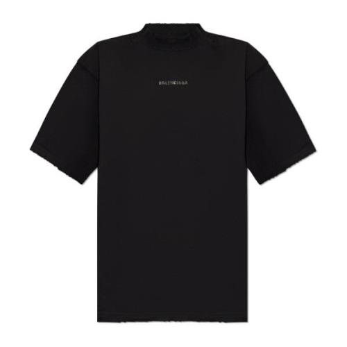 T-shirt met logo Balenciaga , Black , Dames