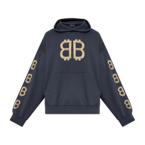 Katoenen sweatshirt Balenciaga , Blue , Heren