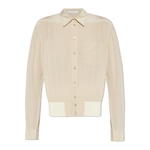 Zijden overhemd Helmut Lang , Beige , Dames