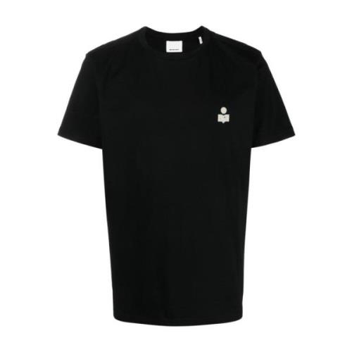 Zwart T-shirt met Logo Print Isabel Marant , Black , Heren