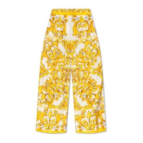 Broek met 'Majolica' print Dolce & Gabbana , Yellow , Dames