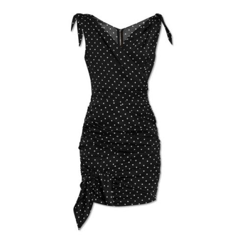 Jurk met polka dot-patroon Dolce & Gabbana , Black , Dames