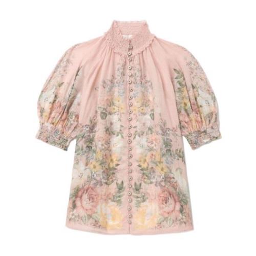 Roze Elastische Blouson Mouw Shirt Zimmermann , Multicolor , Dames