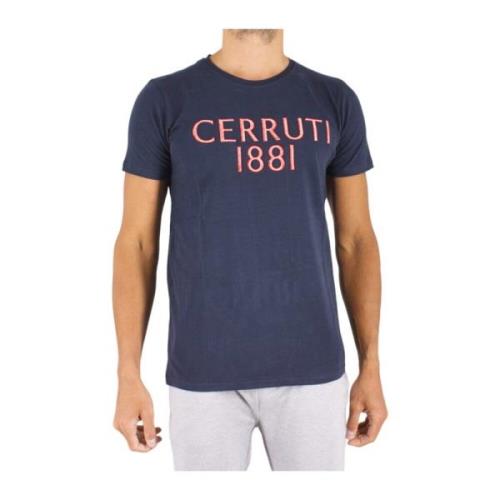 Logo Katoenen T-shirt - Blauw Cerruti 1881 , Blue , Heren