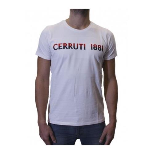 Stretch Logo TShirt Wit Ronde Hals Korte Mouw Cerruti 1881 , White , H...