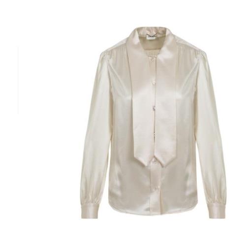 Stijlvolle Craie Blouse voor Vrouwen Saint Laurent , Beige , Dames