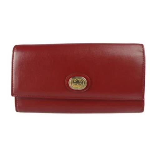 Pre-owned Leather wallets Gucci Vintage , Red , Dames