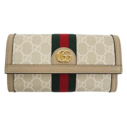 Pre-owned Fabric wallets Gucci Vintage , Beige , Dames