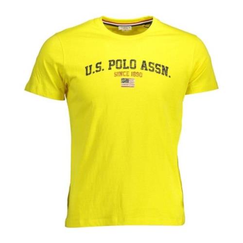 Gele Heren T-Shirt Aanbieding U.s. Polo Assn. , Yellow , Heren