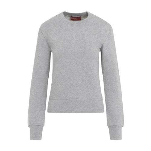 Grijs Melange Slim Sweatshirt Gucci , Gray , Dames