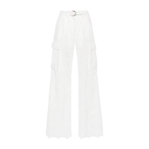 Witte Katoenen Broderie Anglaise Broek Ermanno Scervino , White , Dame...