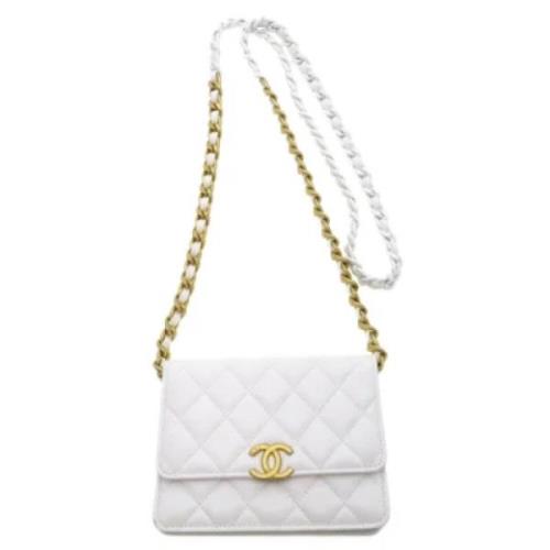 Pre-owned Leather chanel-bags Chanel Vintage , White , Dames