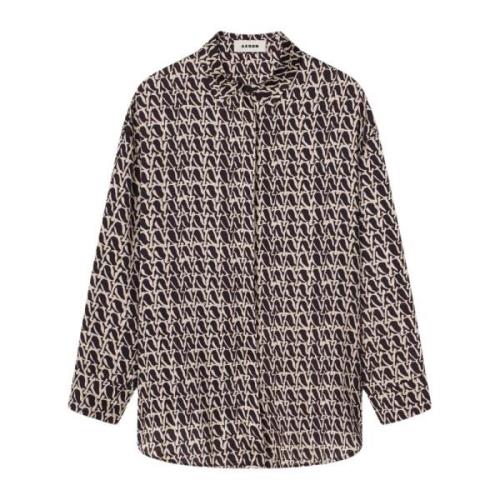 Zijden A-Monogram Shirt Aeron , Multicolor , Dames