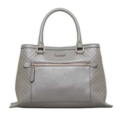 Pre-owned Leather handbags Gucci Vintage , Gray , Dames