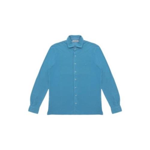 Lange mouwen shirt in blauw La Fileria , Blue , Heren