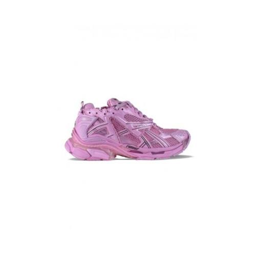 Roze Mesh Runner Sneakers Balenciaga , Pink , Dames