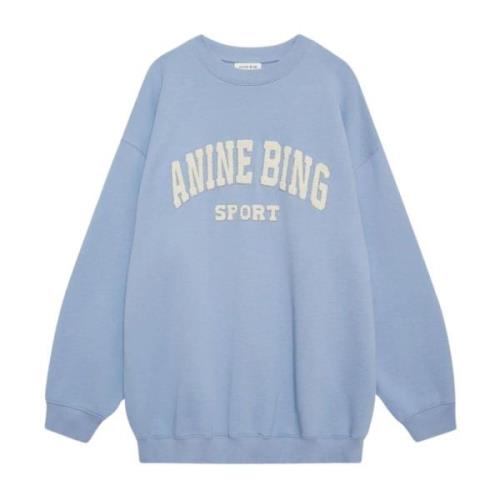 Grafische Sweatshirt - Capri Blauw Anine Bing , Blue , Dames