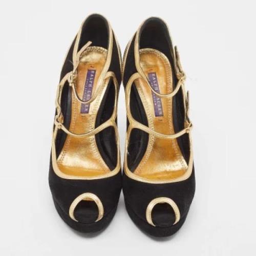 Pre-owned Suede heels Ralph Lauren Pre-owned , Black , Dames
