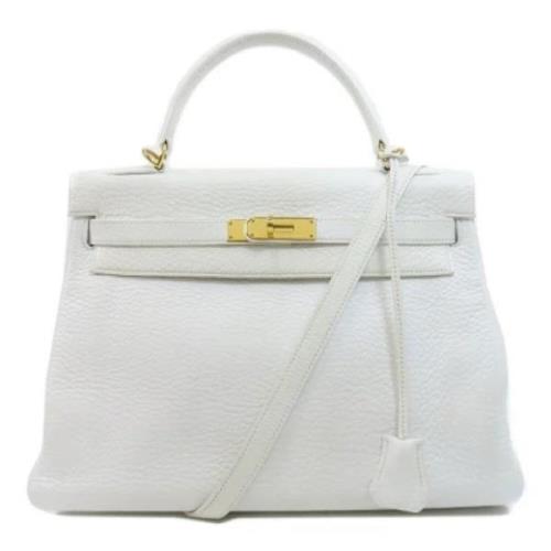 Pre-owned Fabric handbags Hermès Vintage , White , Dames