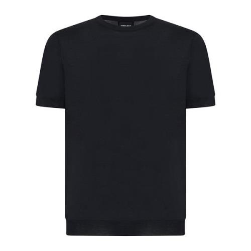 Zwarte Sweaters voor Mannen Giorgio Armani , Black , Heren