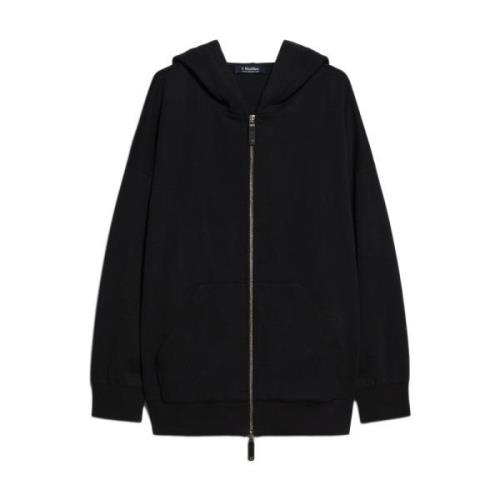 Zwarte Katoenen Hoodie Sweater Max Mara , Black , Dames