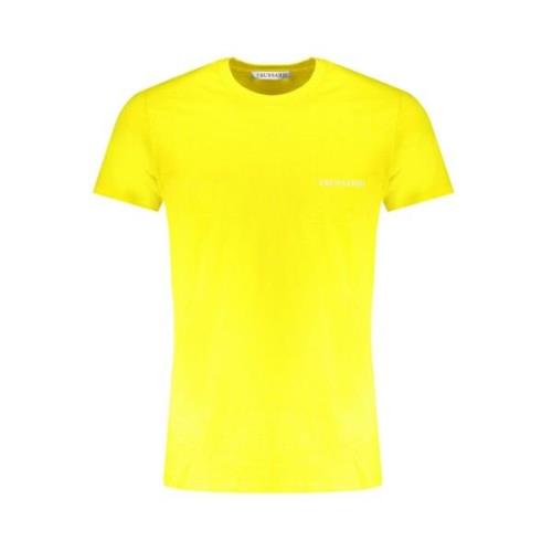 Print Logo Ronde Hals T-Shirt Trussardi , Yellow , Dames