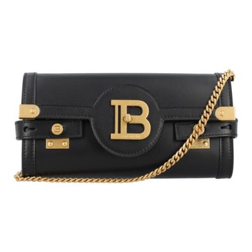 Zwarte B-Buzz Clutch Tas Balmain , Black , Dames