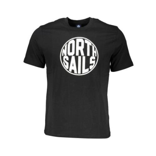 Zwart T-shirt met logo print North Sails , Blue , Heren