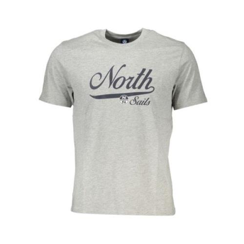 Gedrukt Logo Ronde Hals T-Shirt North Sails , Gray , Heren