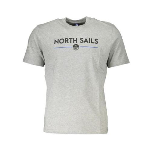 Print Logo Ronde Hals T-Shirt North Sails , Gray , Heren