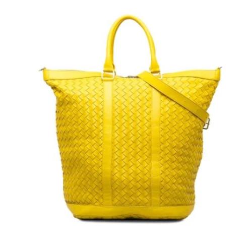 Pre-owned Leather travel-bags Bottega Veneta Vintage , Yellow , Dames