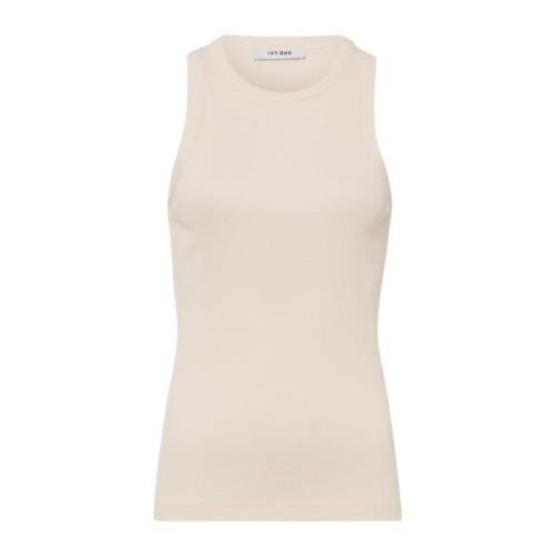 Comfortabele Katoenen Tanktop in Amandel Wit IVY OAK , White , Dames