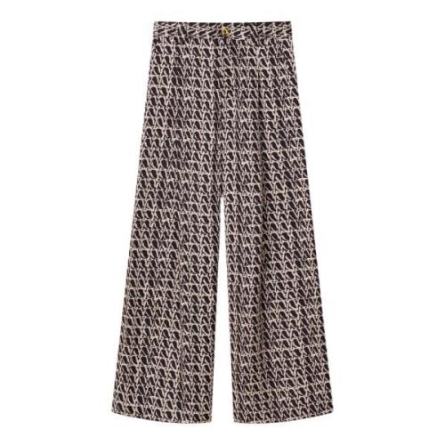 Wijde broek met A-Monogram Print Aeron , Multicolor , Dames